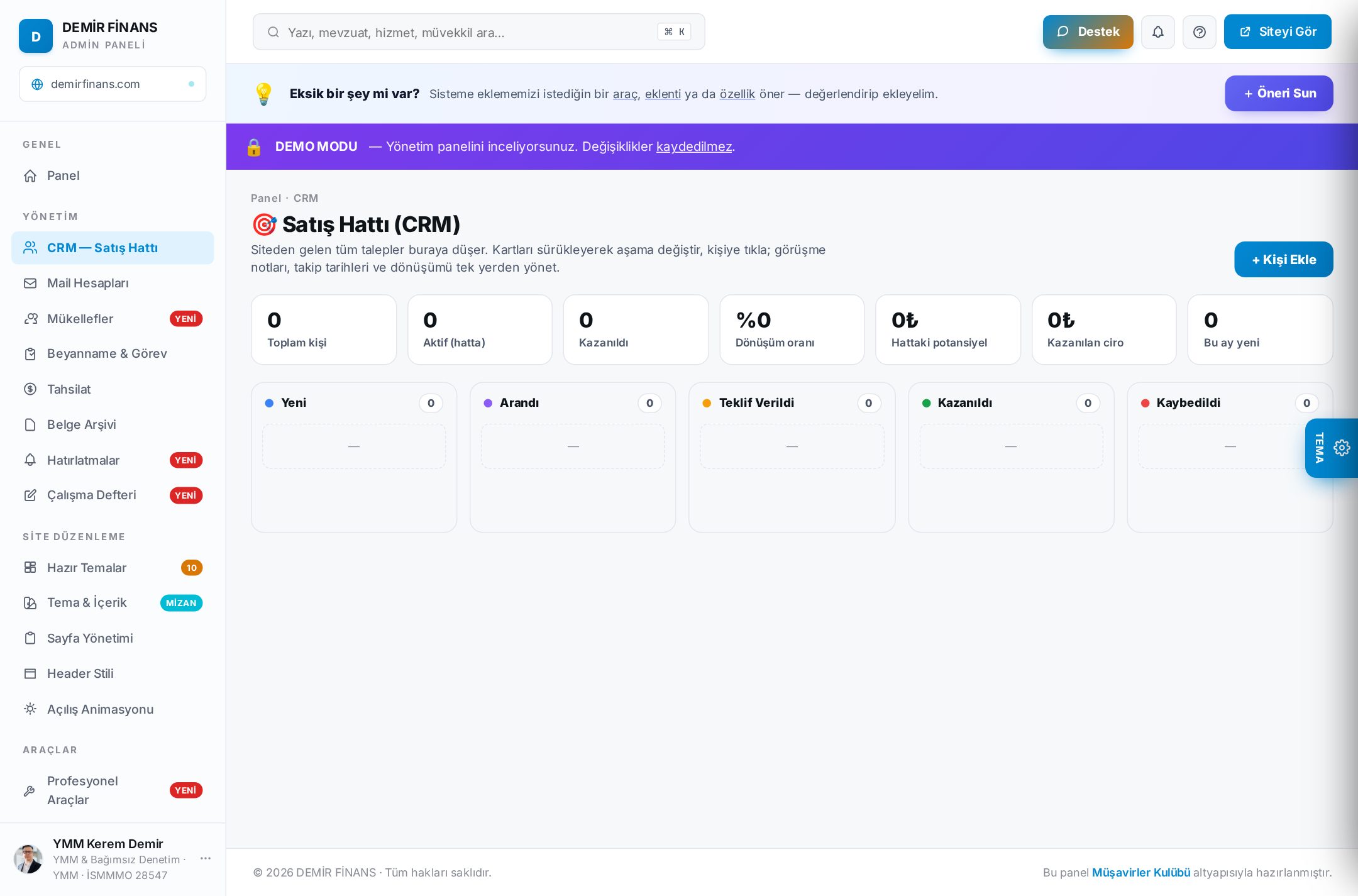 CRM satış hattı